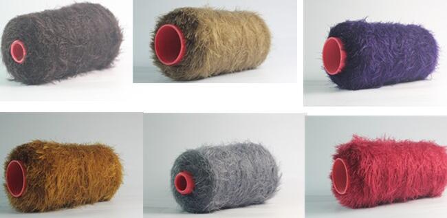 Fil à tricoter de fantaisie 7S de plume en nylon molle coloré pour des vêtements, aperçu gratuit
