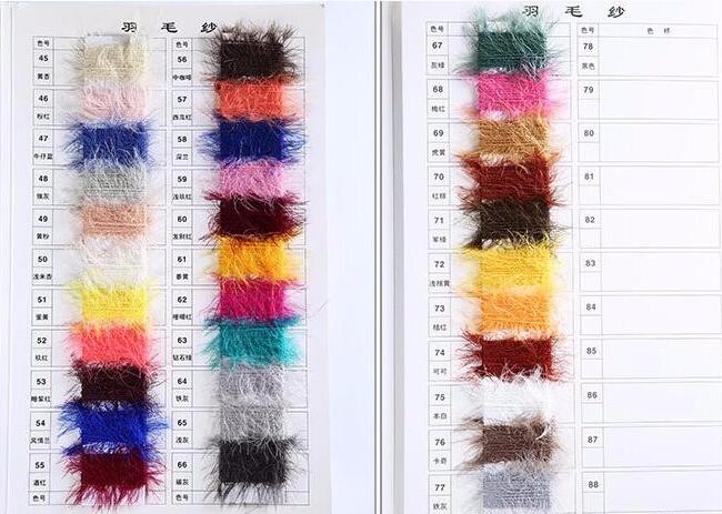 Fil à tricoter de fantaisie 7S de plume en nylon molle coloré pour des vêtements, aperçu gratuit